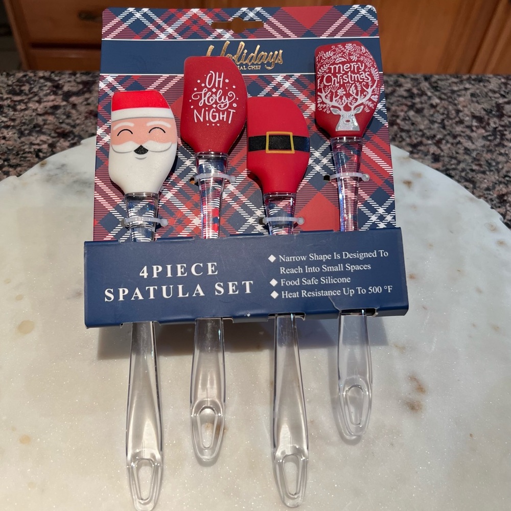 4 PIECE-Christmas-Holiday-Silicone Spatula Set-NWT